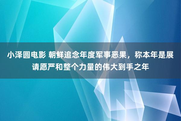 小泽圆电影 朝鲜追念年度军事恶果，称本年是展请愿严和整个力量的伟大到手之年