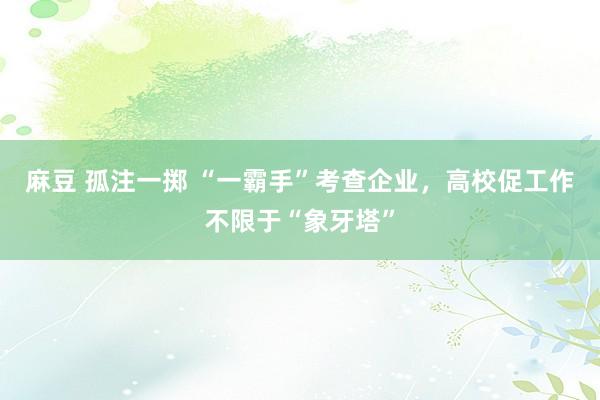 麻豆 孤注一掷 “一霸手”考查企业，高校促工作不限于“象牙塔”