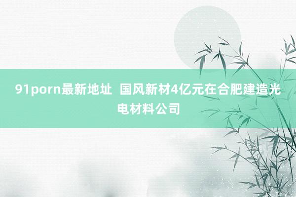 91porn最新地址  国风新材4亿元在合肥建造光电材料公司