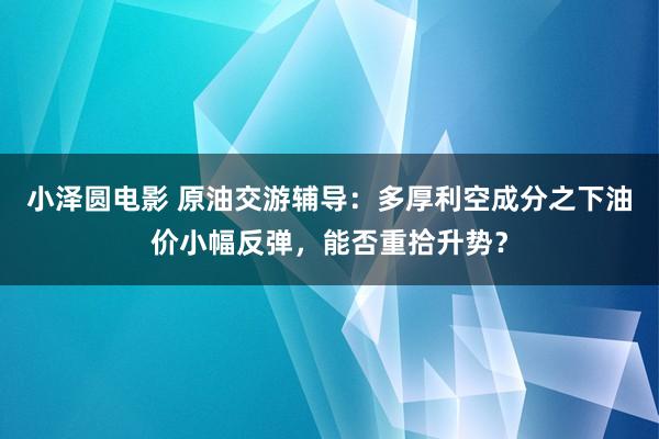 小泽圆电影 原油交游辅导：多厚利空成分之下油价小幅反弹，能否重拾升势？